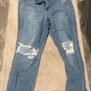 American Eagle Outfitters Blue Boyfriend Jeans Distressed Style